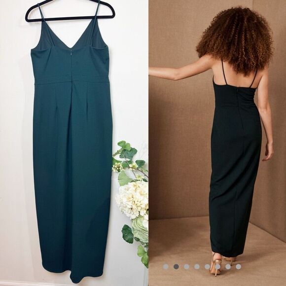 BHLDN | Caron Dress | deep emerald | Anthropologie | size 12 “ - Picture 2 of 12